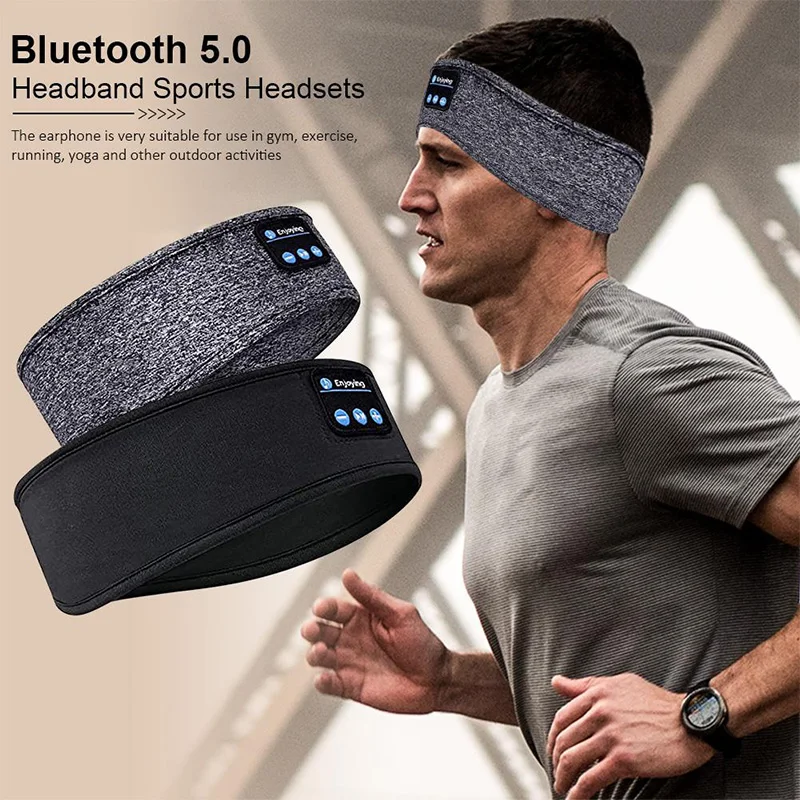 Sleep Mask Headphones Bluetooth - Bluetooth Earphones Sports Sleeping Headband Elastic