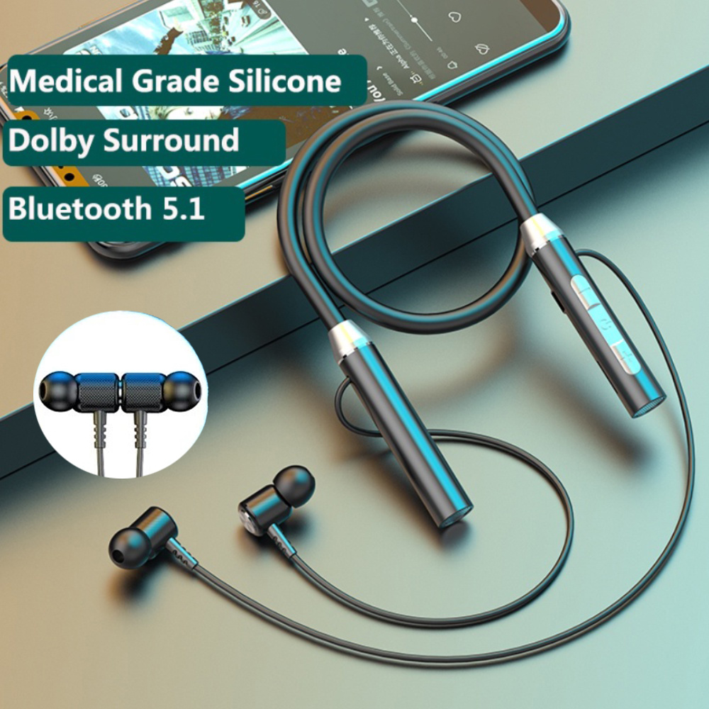 Magnetic Neckband Sports Earphones - Wireless Headphones Bluetooth 5.2 Neckband Magnetic