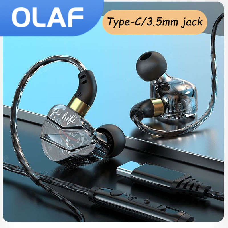 Type C Wired Earphones With Mic - OLAF Gaming Headset Wired Earphones 3.5mm
