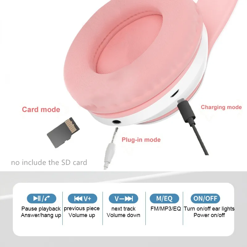 Newest STN-28 Wireless Headset - đánh giá và giá Cat Ear Bluetooth Headset Led