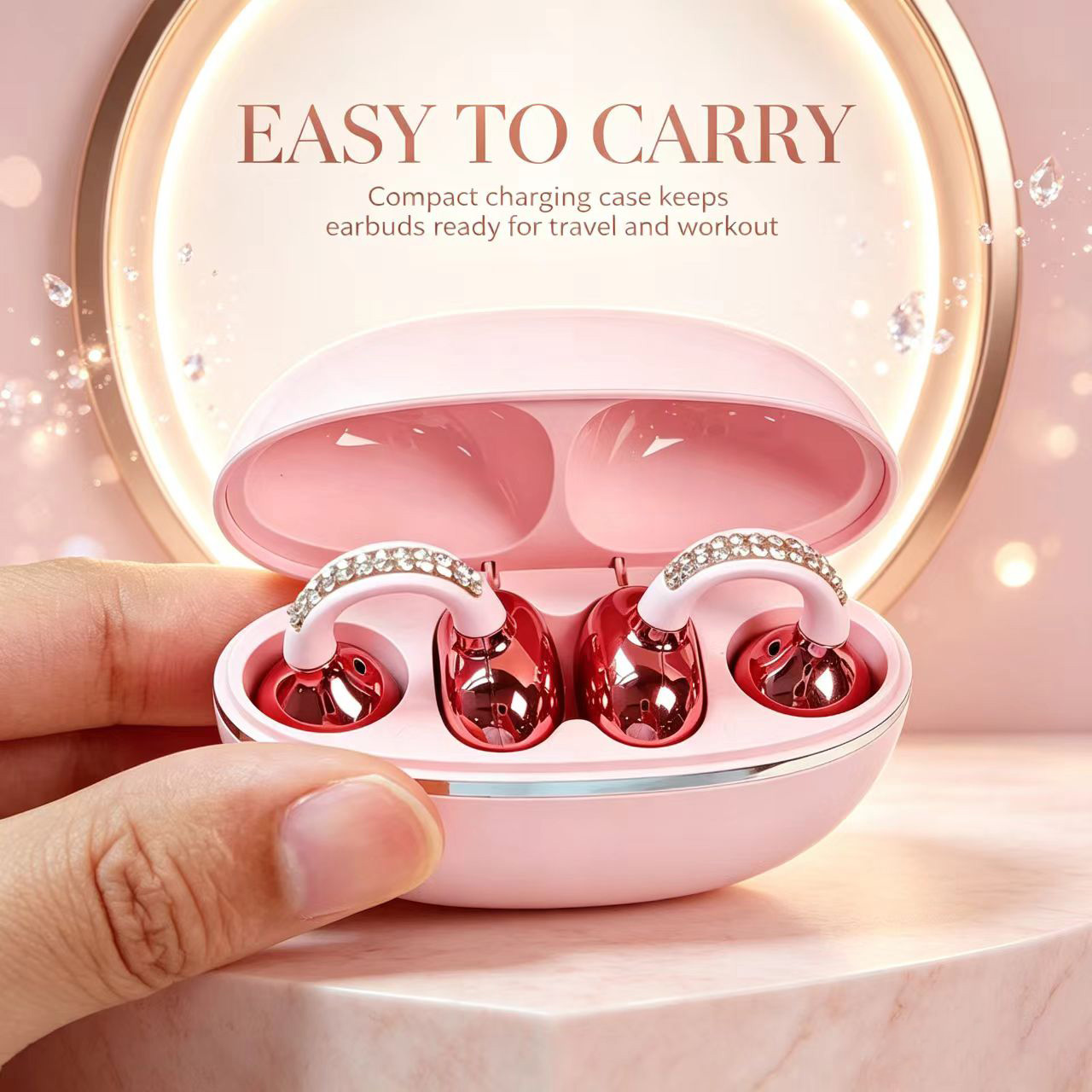Rhinestone Open Ear Clip Wirel - đánh giá và giá Open Ear Air Conduction Headphones
