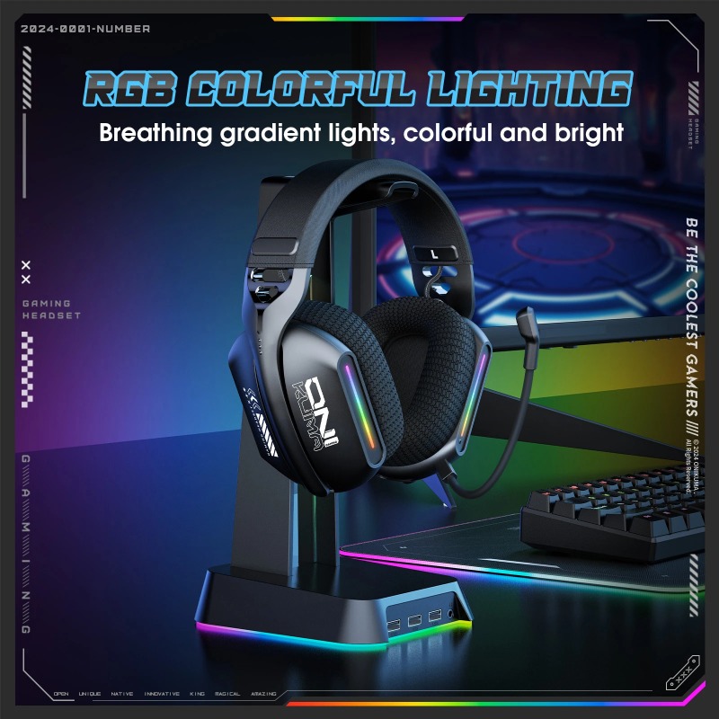 ONIKUMA GT808 Wireless Gaming  - đánh giá và giá Gaming Headset With Mic Rgb