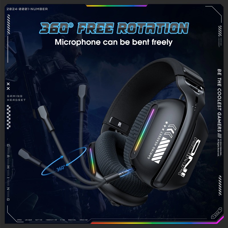 ONIKUMA GT808 Wireless Gaming  - đánh giá và giá Gaming Headset With Mic Rgb