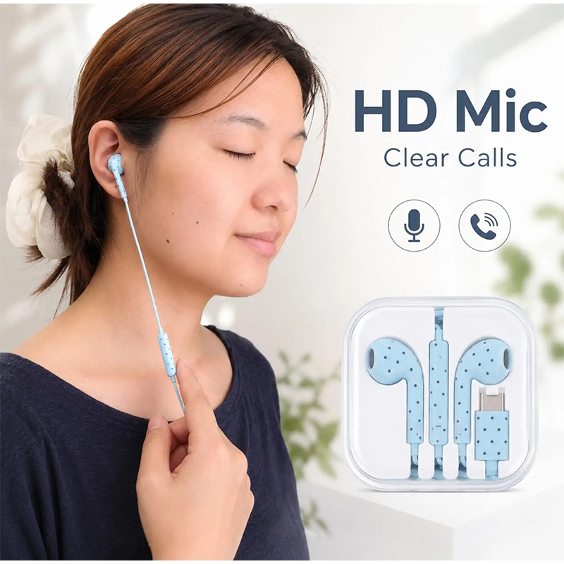 Type C Earphones Polka Dot Sta - đánh giá và giá Type C Wired Earphones With Mic