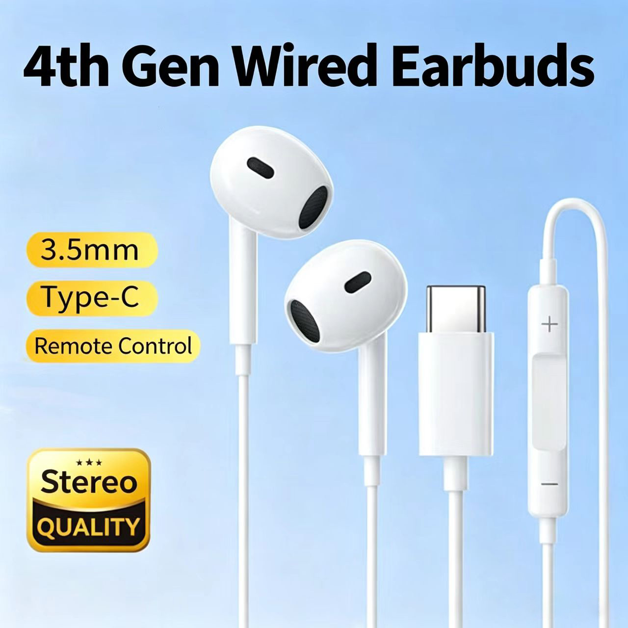 Wired Half‑In‑Ear Headphone Ty - đánh giá và giá Type C Wired Earphones With Mic