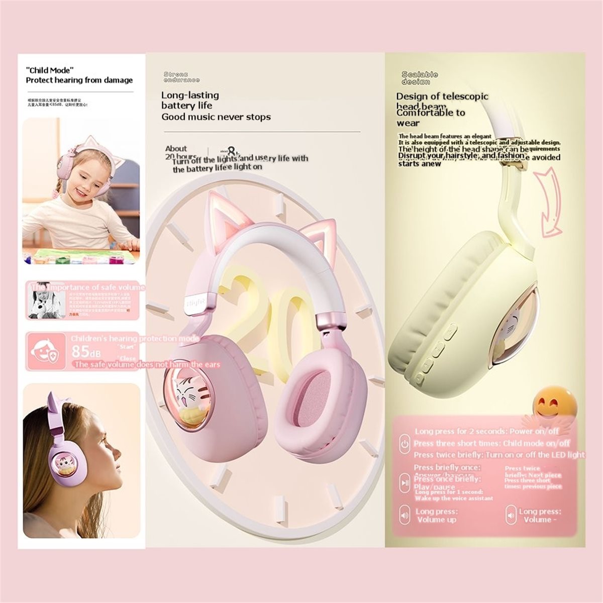 [VALUE PACK]Cute Cat Ear Bluet - đánh giá và giá Cat Ear Bluetooth Headset Led