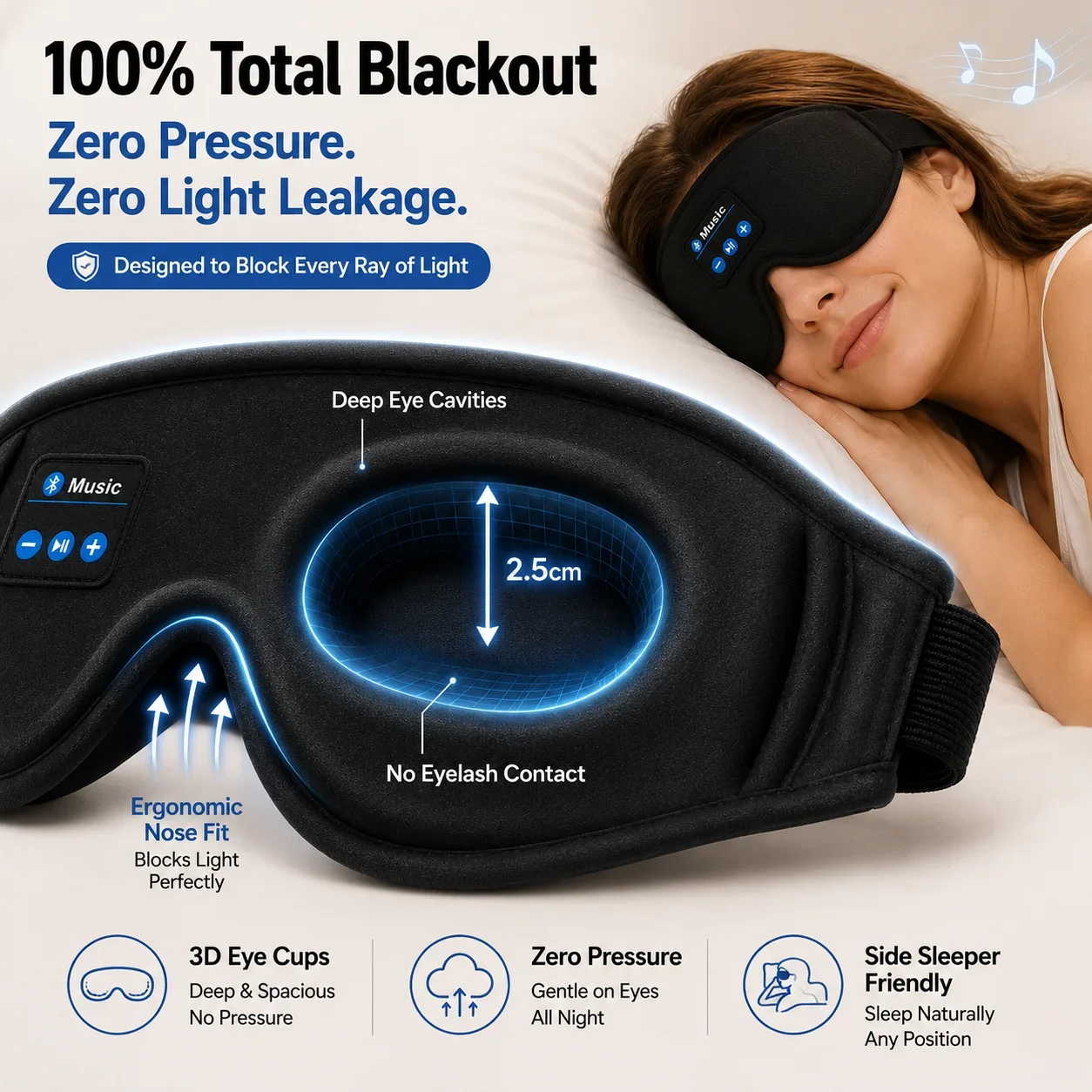 Wireless Sleep Headphones Eye  - đánh giá và giá Sleep Mask Headphones Bluetooth
