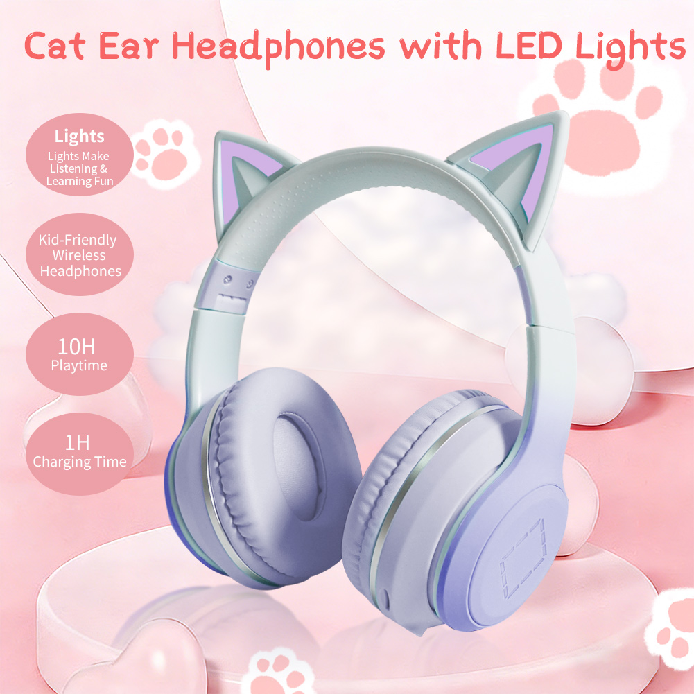 Lovely Kawaii Cat Ear Wireless - đánh giá và giá Cat Ear Bluetooth Headset Led