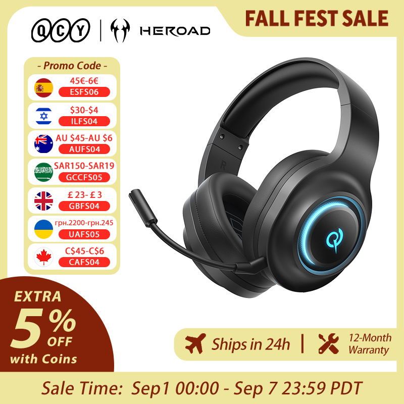 QCY Heroad V200 Gaming Headset - đánh giá và giá Gaming Headset With Mic Rgb