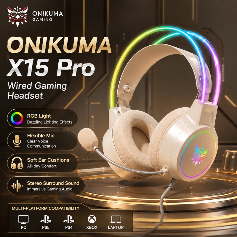 ONIKUMA X15 Pro Gaming Headset - đánh giá và giá Gaming Headset With Mic Rgb