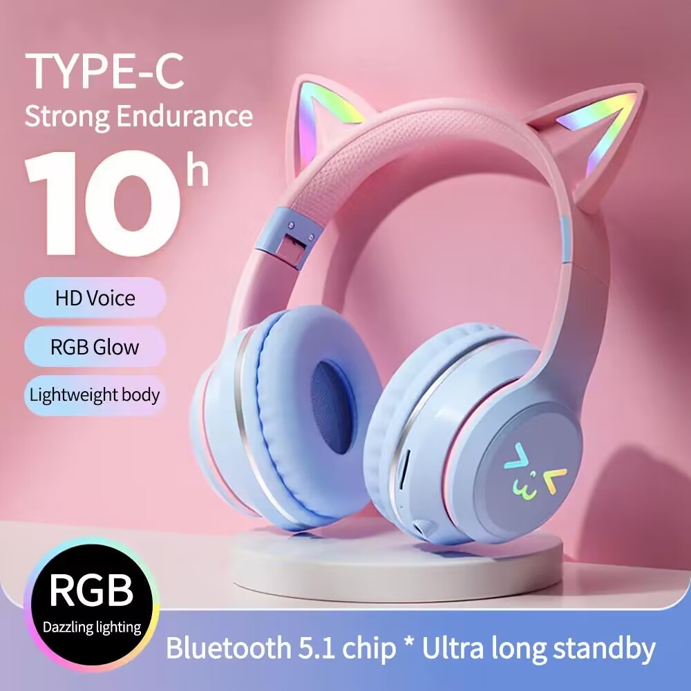 RGB Glow Earphones Wireless Ea - đánh giá và giá Gaming Headset With Mic Rgb