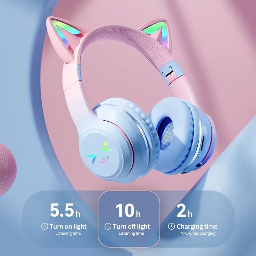 RGB Glow Earphones Wireless Ea - đánh giá và giá Gaming Headset With Mic Rgb