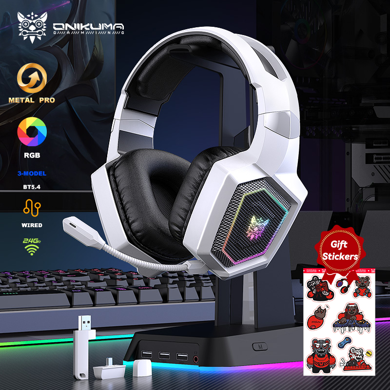 ONIKUMA 2.4GHz Wireless Gaming - đánh giá và giá Gaming Headset With Mic Rgb