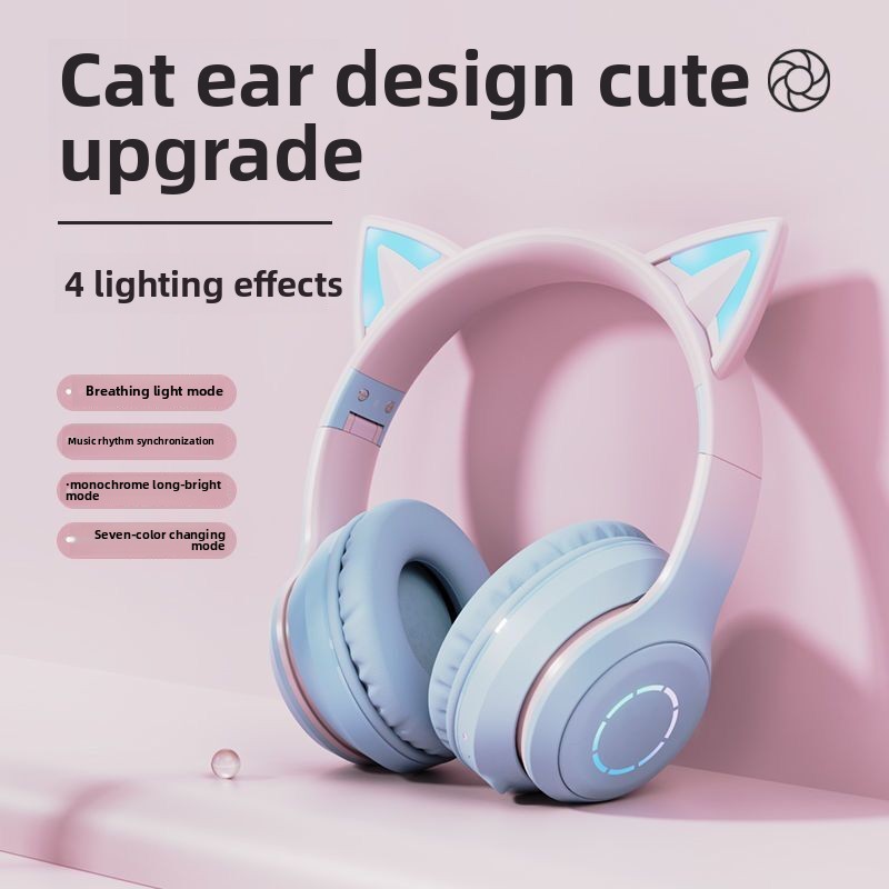 New Best Selling Head-Mounted  - đánh giá và giá Cat Ear Bluetooth Headset Led