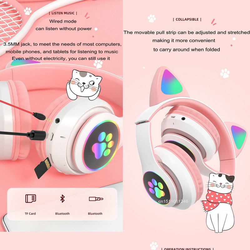 Cat Ears Headphones Flash Ligh - đánh giá và giá Cat Ear Bluetooth Headset Led